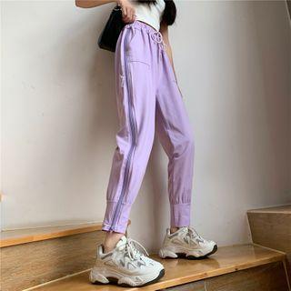 Cropped Side-zip Harem Sweatpants
