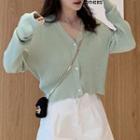 Cropped Cardigan Mint Green - One Size