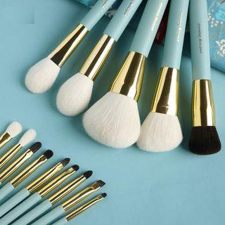 Set Of 14: Makeup Brush Set Of 14 - Light Blue - One Size