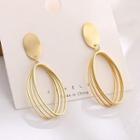 Alloy Layered Oval Dangle Earring