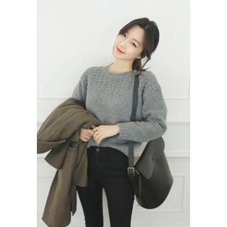 Wool Blend Pointelle-knit Sweater