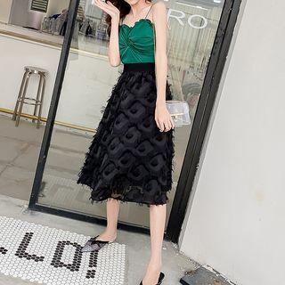 Set: Cami Top + Midi A-line Skirt