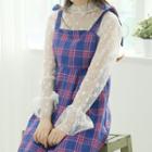 Mockneck Star Pattern Tulle Top White - One Size
