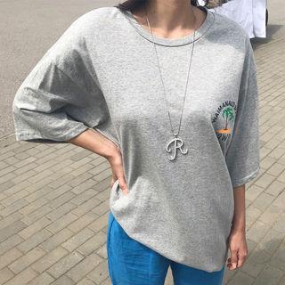 Crew-neck Printed Loose-fit T-shirt