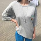 Crew-neck Printed Loose-fit T-shirt