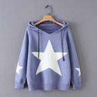 Hooded Star Sweater As Shown In Figure - One Size