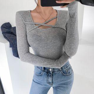 Criss-cross Fitted Glam Top