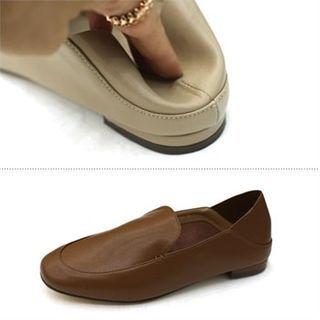 Genuine Leather Folded Loafers