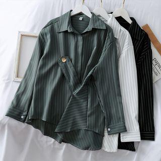Asymmetric Loose-fit Striped Shirt