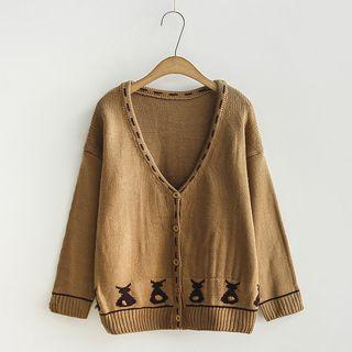 Rabbit Embroidery Cardigan