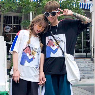 Couple Matching Short-sleeve Horse Print T-shirt / Shorts