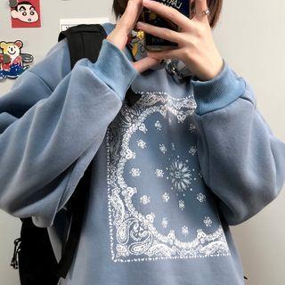 Paisley Print Round Neck Pullover