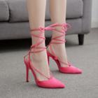 Pointed Tie-ankle Stiletto Sandals