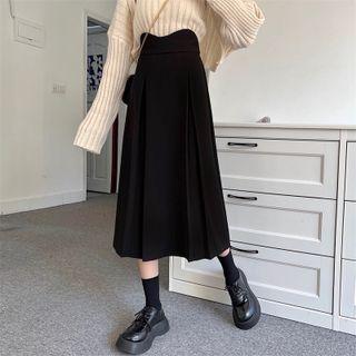 Corset Waist Midi A-line Skirt