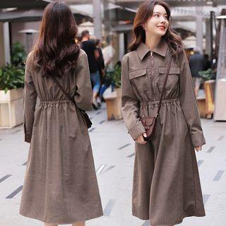 Pocket Detail Collard Dress