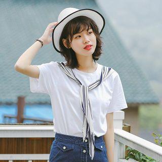 Tie Panel Short-sleeve Top