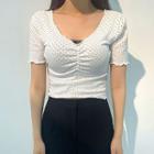 Lettuce-edge Dotted Crop Top