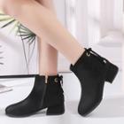 Tie-back Chunky-heel Ankle Boots