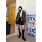 Inset Shorts Woolen Miniskirt