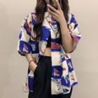 Short-sleeve High Heel Print Shirt