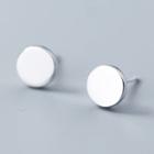 925 Sterling Silver Disc Stud Earring As Shown In Figure - One Size