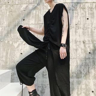 Set: Long Vest + Harem Pants