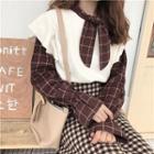 Window Pane Panel Long Sleeve Top