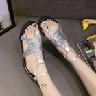 Glitter Toe Loop Sandals