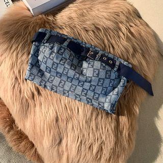 Buckled Checkered Padded Tube Top