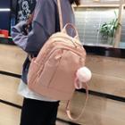 Pom Pom Charm Nylon Backpack
