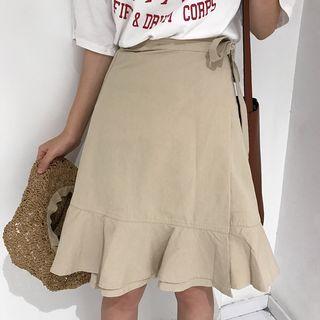 Flounced-hem A-line Skirt