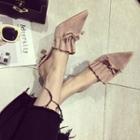 Frill Trim Pointed Pumps