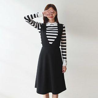 Flared Midi Jumper Dress