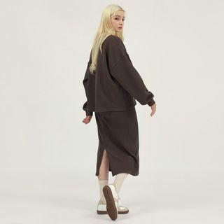 [lovb] Ribbed Pullover & Skirt Set