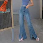 Split Hem Bell-bottom Jeans