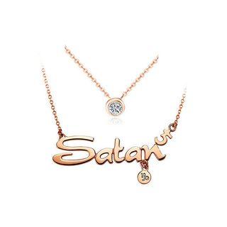 Twelve Horoscope Capricorn Stainless Steel Necklace With White Austrian Element Crystal