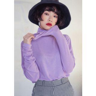 Turtleneck Extra Long-sleeve Top