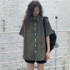 Elbow-sleeve Pocketed Shirt / Skirt