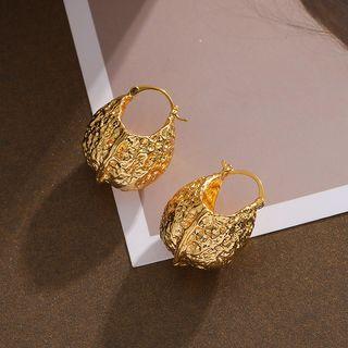 Textured Alloy Dangle Earring E10645 - 1 Pair - Gold - One Size