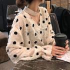 Dotted Cut-out Blouse