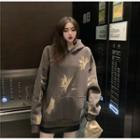 Floral Hoodie Dark Gray - One Size