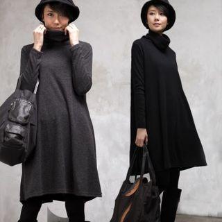 Turtleneck Wool Blend Dress