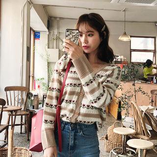 Scallop-edge Patterned Cardigan