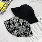 Resin Leaf Print Bucket Hat Black - One Size
