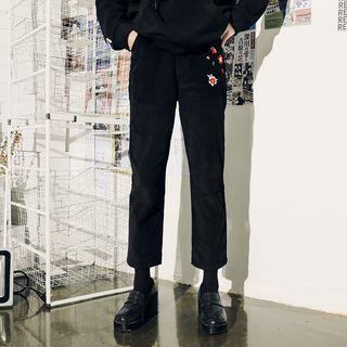 Crop Corduroy Straight Fit Pants