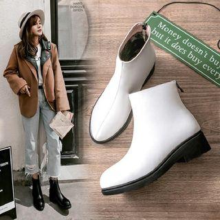 Low-heel Zip Back Short Boots