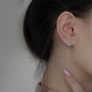 Glaze Leaf Earring 1 Pair - Blue - One Size