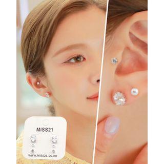 Rhinestone Ear Stud Set (6 Pcs)