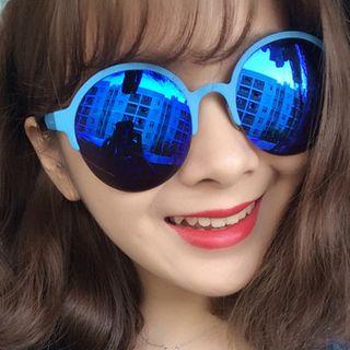Semi Rimless Round Sunglasses