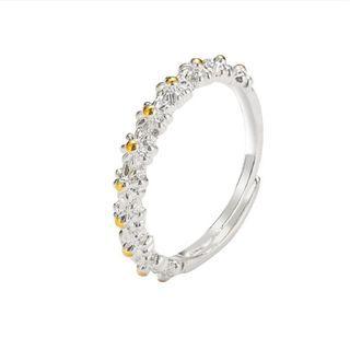 Flower Alloy Open Ring B01-03-08 - Silver - One Size